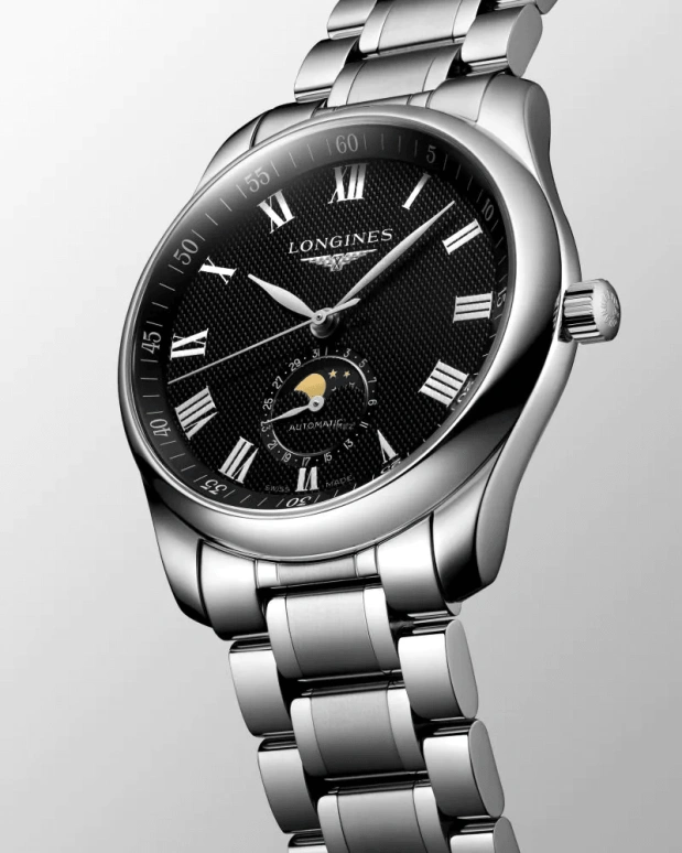 Longines,Master 40mm,40mm,Stainless Steel,Black,Automatic,Moonphase,Day,L2,L2.909.4.51.6
