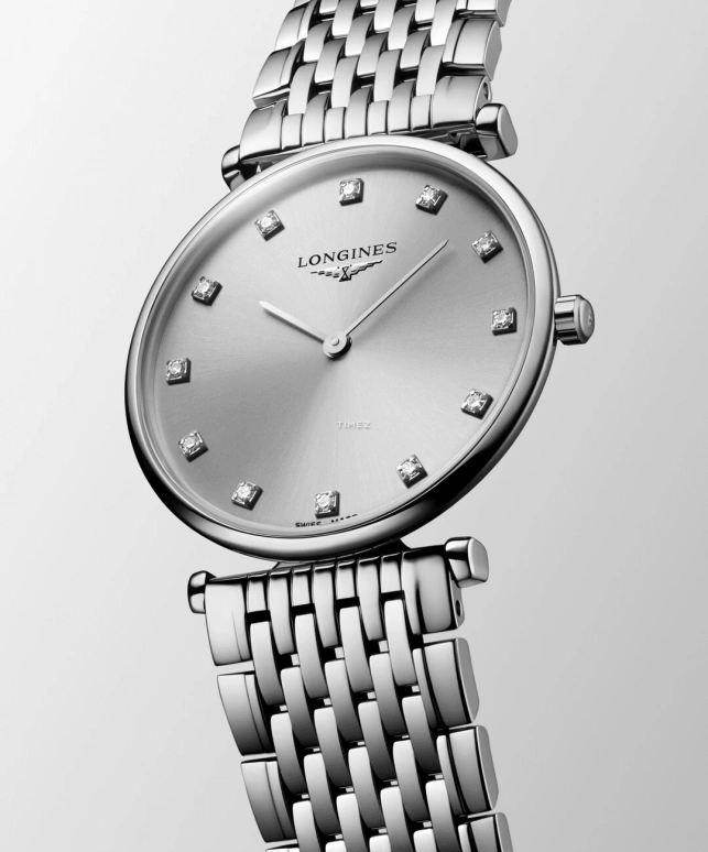 Longines,La Grande Classique 29mm,29mm,Stainless Steel,Silver,Grey,Quartz,In-house Caliber,Sapphire,Crystal Glass,L4,L4.512.4.70.C