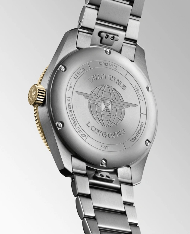 Longines,Spirit 42mm,42mm,Stainless Steel,Black,Automatic,Day,Dule Time,L3,L3.812.5.53.6