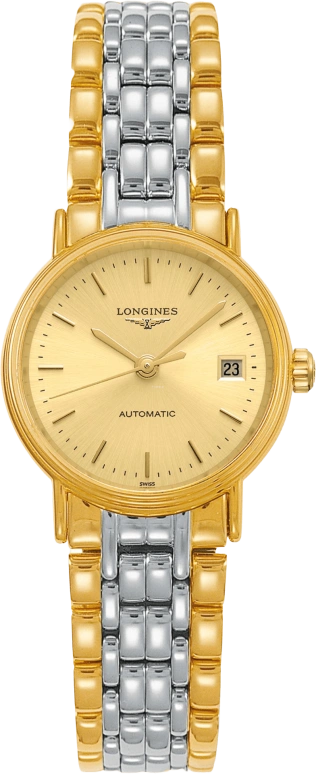 Longines,Presence 25.50mm,25.50mm,Stainless Steel,Champagne,Automatic,Date,38hours,L4,L4.321.2.32.7