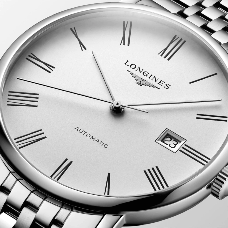 Longines,Elegant 41mm,41mm,Stainless Steel,White,Automatic,Date,64hours,L4,L4.911.4.11.6