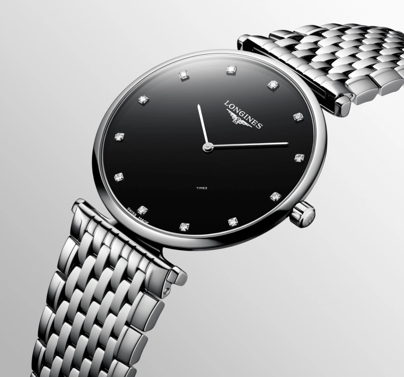 Longines,La Grande Classique 38mm,38mm,Stainless Steel,Stainless Steel,Black,Quartz,In-house Caliber,Sapphire,Crystal Glass,L4,L4.866.4.58.6