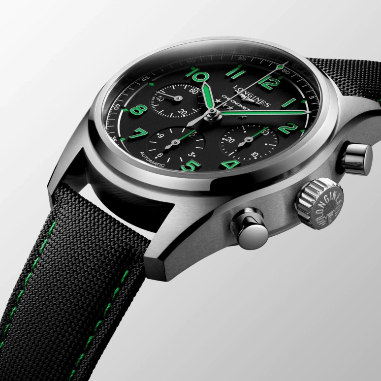 Longines,Spirit 42mm,42mm,Stainless Steel,Black,Automatic,Chronograph,Date,Column Wheel,L3,L3.829.1.53.2