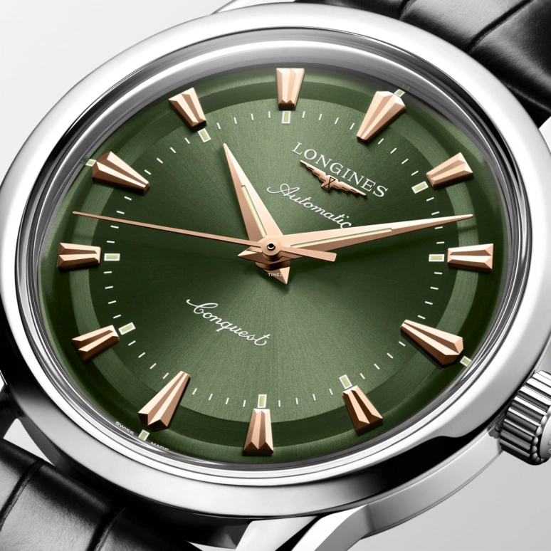 Longines,Conquest Heritage 38mm,38mm,Stainless Steel,Green,Automatic,Anti-magnetic,72hours,L1,L1.649.4.02.2