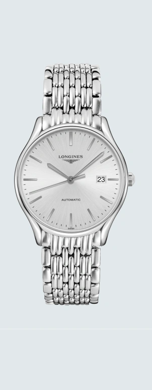 Longines,Lyre 38.50mm,38.50mm,Stainless Steel,Silver,Automatic,Date,64hours,L4,L4.960.4.72.6