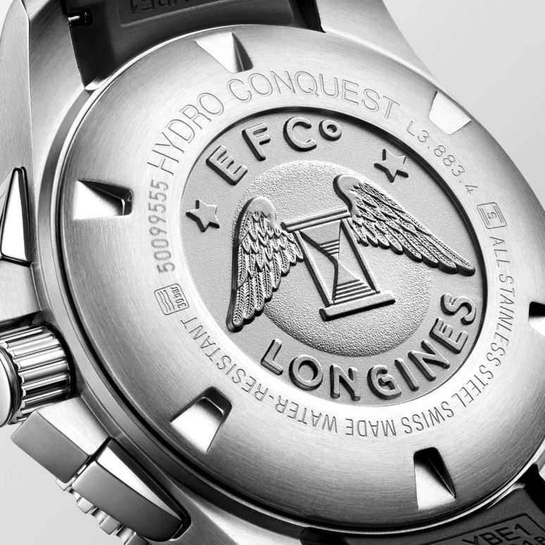 Longines,Sport 41mm,41mm,Stainless Steel,Black,Automatic,Chronograph,Day,L3,L3.883.4.56.9