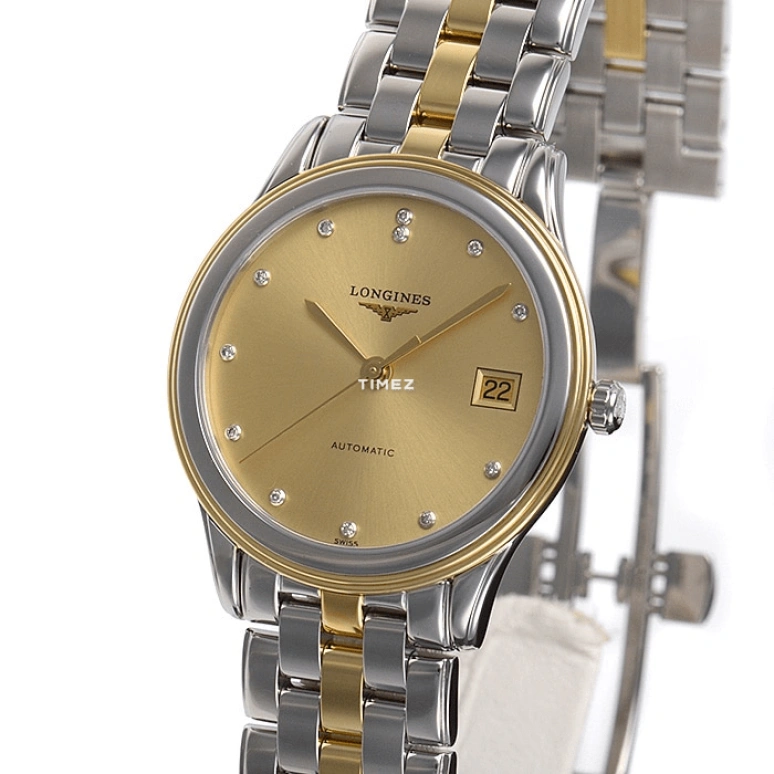 Longines,Flagship 35.50mm,35.50mm,Stainless Steel,Gold,Automatic,Day,42hours,L4,L4.774.5.37.7