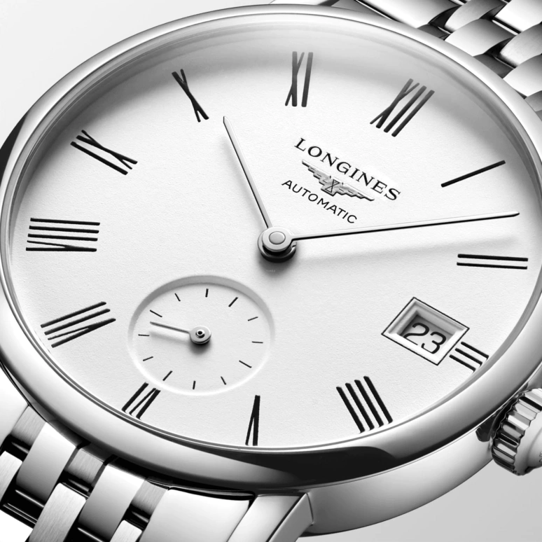 Longines,Elegant 34.50mm,34.50mm,Stainless Steel,White,Automatic,72hours,In-house Caliber,L4,L4.312.4.11.6