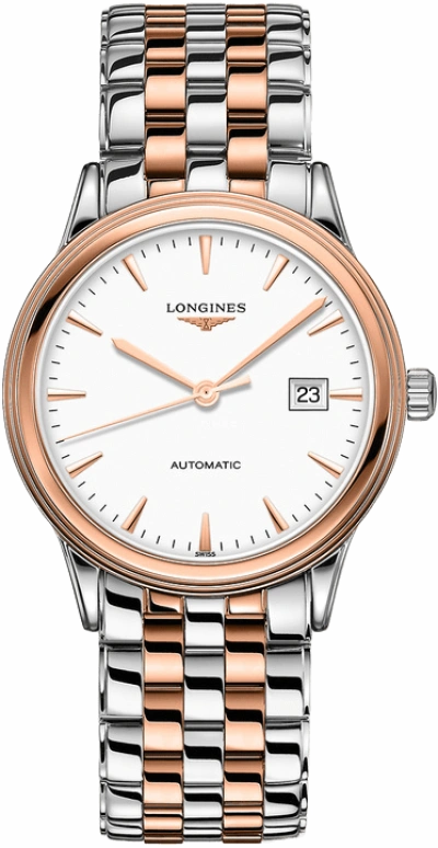 Longines,Flagship 40mm,40mm,Stainless Steel,White,Automatic,Date,64hours,L4,L4.984.3.92.7