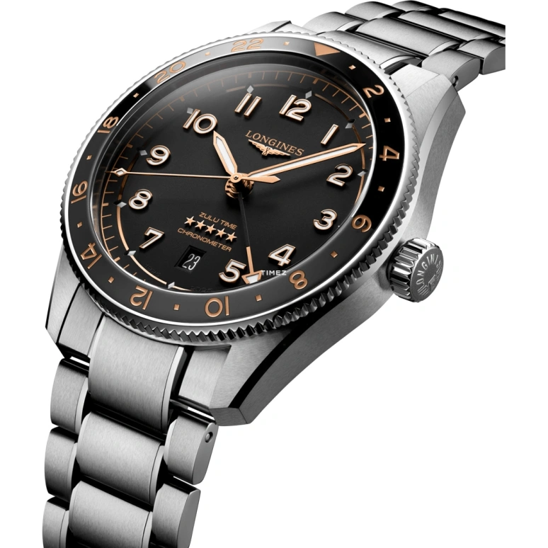 Longines,Spirit 42mm,42mm,Stainless Steel,Ceramic,Black,Automatic,Day,Dule Time,GMT,Anti-magnetic,65hours,In-house Caliber,L3,L3.812.4.50.6