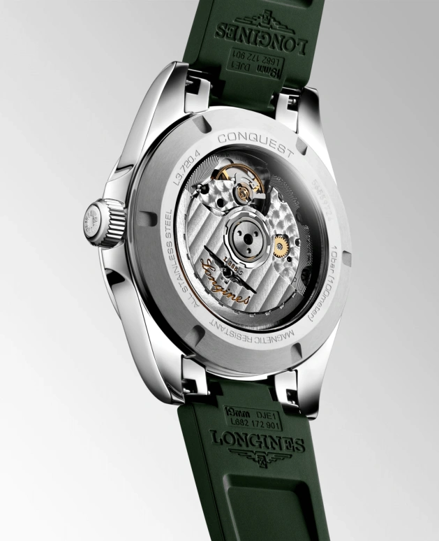 Longines,Conquest 38mm,38mm,Stainless Steel,Green,Automatic,Day,Anti-magnetic,L3,L3.720.4.02.9