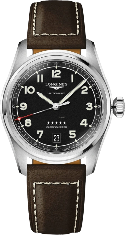 Longines,Spirit 37mm,37mm,Stainless Steel,Black,Automatic,Date,64hours,L3,L3.410.4.53.0