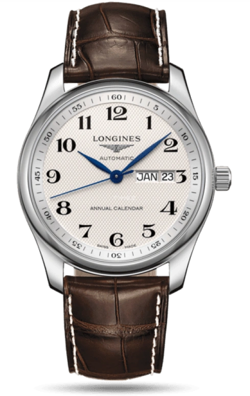 Longines,Master 40mm,40mm,Stainless Steel,Silver,Automatic,Annual Calendar,Month,Date,L2,L2.910.4.78.3