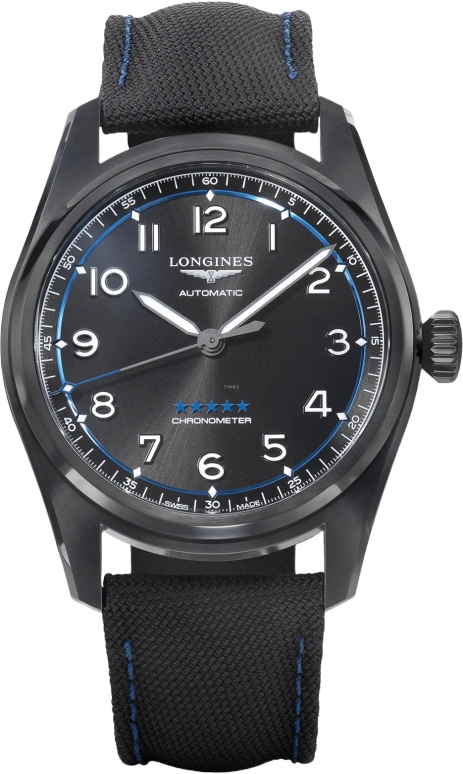 Longines,Spirit 40mm,40mm,Stainless Steel,Black,Automatic,Date,64hours,L3,L3.810.2.99.2