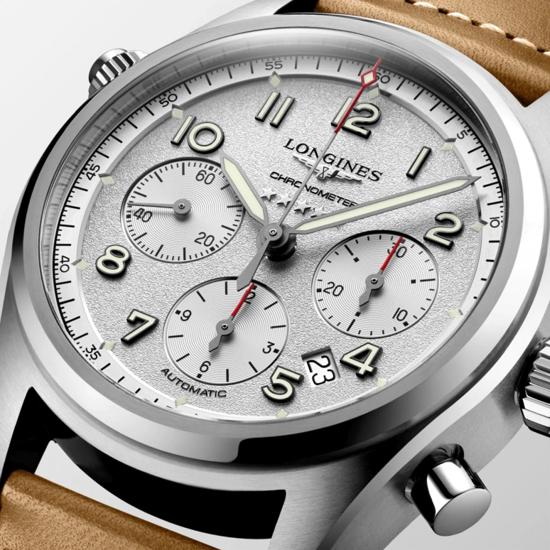 Longines,Spirit 42mm,42mm,Stainless Steel,Silver,Automatic,Chronograph,Date,Column Wheel,L3,L3.820.4.73.2