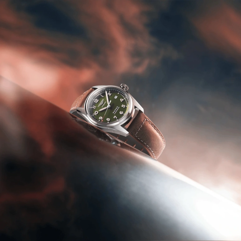 Longines,Spirit 40mm,40mm,Stainless Steel,Green,Automatic,Date,64hours,L3,L3.810.4.03.2