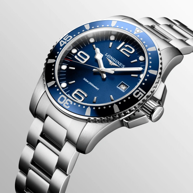 Longines,HydroConquest 44mm,44mm,Stainless Steel,Blue,Quartz,Date,26280hours,L3,L3.840.4.96.6