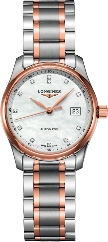 Longines,Master 29mm,29mm,Pink Gold,Stainless Steel,Automatic,Date,40hours,L2,L2.257.5.89.7
