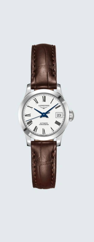 Longines,Record 26mm,26mm,Stainless Steel,White,Automatic,Date,40hours,L2,L2.320.4.11.2