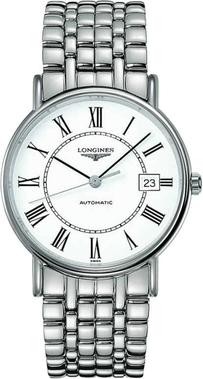 Longines,Presence 38.50mm,38.50mm,Stainless Steel,White,Automatic,Date,65hours,L4,L4.921.4.11.6