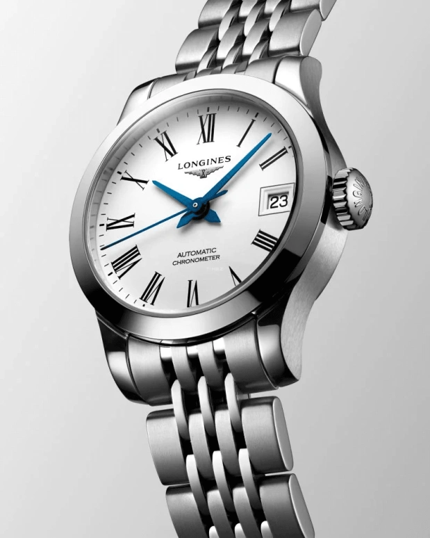Longines,Record 26mm,26mm,Stainless Steel,White,Automatic,Date,40hours,L2,L2.320.4.11.6