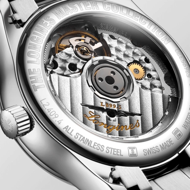 Longines,Master 34mm,34mm,Stainless Steel,White,Automatic,Moonphase,Date,L2,L2.409.4.87.6