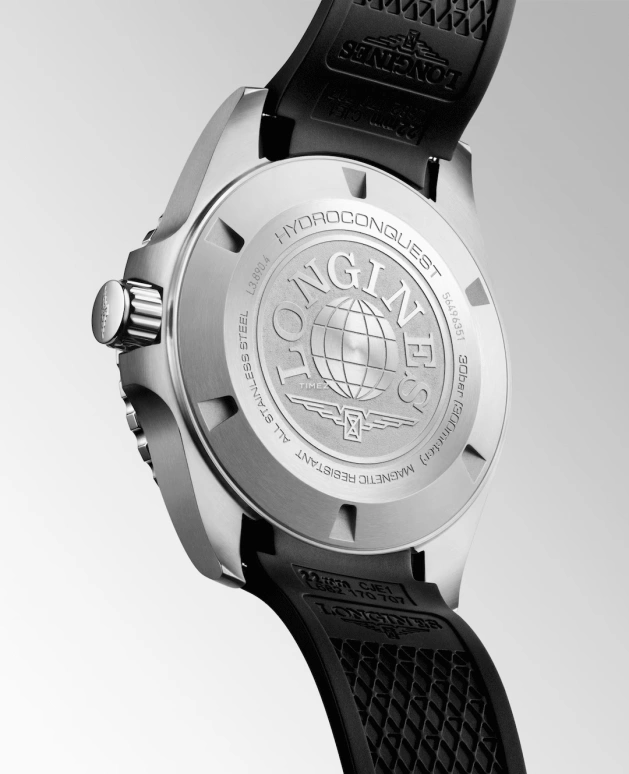 Longines,HydroConquest 43mm,43mm,Stainless Steel,Black,Automatic,Day,Dule Time,Anti-magnetic,L3,L3.890.4.56.9