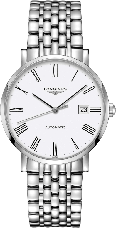 Longines,Elegant 39mm,39mm,Stainless Steel,White,Automatic,Date,65hours,L4,L4.910.4.11.6