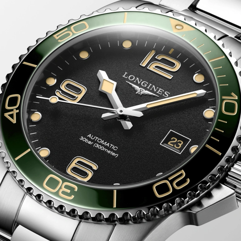 Longines,HydroConquest 41mm,41mm,Stainless Steel,Black,Automatic,Day,72hours,L3,L3.781.4.05.6