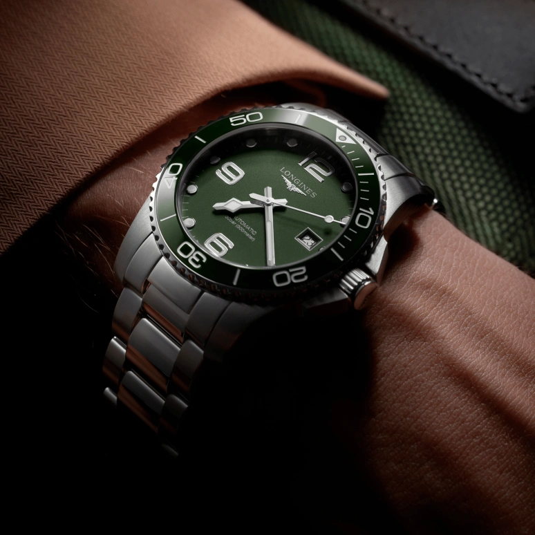 Longines,HydroConquest 41mm,41mm,Stainless Steel,Green,Automatic,Date,65hours,L3,L3.781.4.06.6