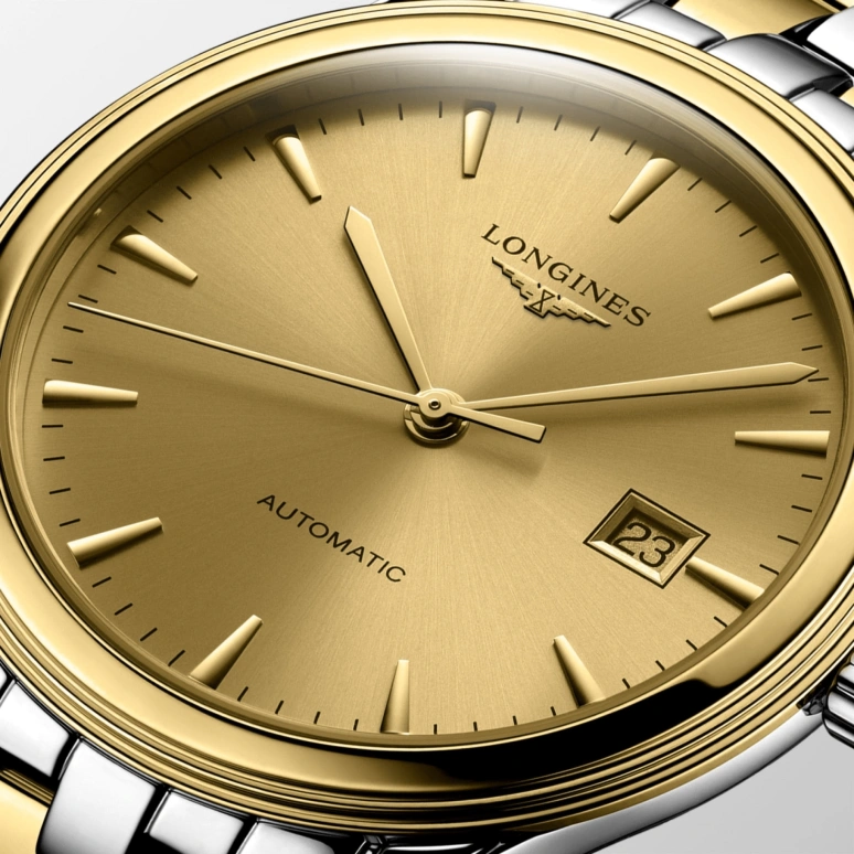 Longines,Flagship 40mm,40mm,Stainless Steel,Champagne,Automatic,Date,64hours,L4,L4.984.3.32.7