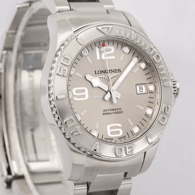 Longines,HydroConquest 39mm,39mm,Stainless Steel,Grey,Automatic,Day,38hours,L3,L3.664.4.76.6