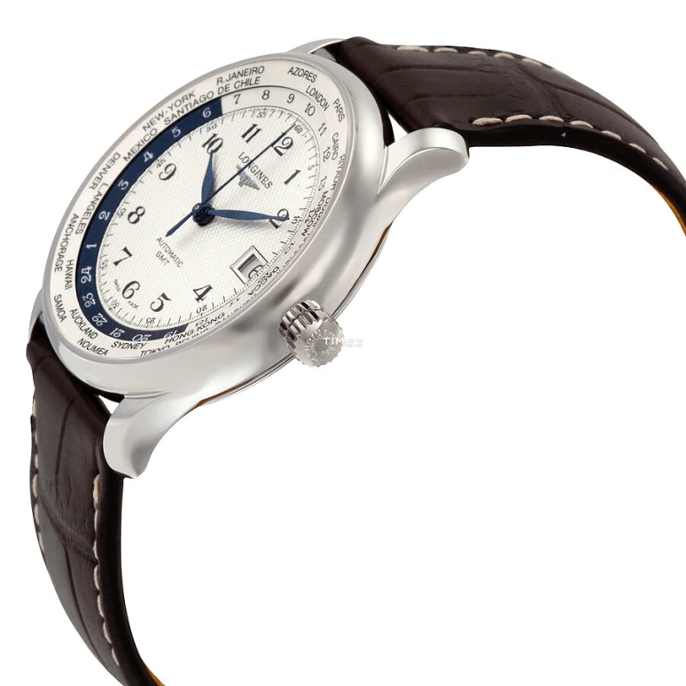 Longines,Master 38.50mm,38.50mm,Stainless Steel,Silver,Automatic,Day,World Time,L2,L2.631.4.70.3