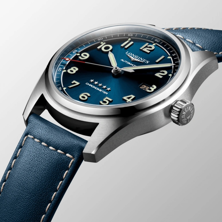 Longines,Spirit 42mm,42mm,Stainless Steel,Blue,Automatic,Date,64hours,L3,L3.811.4.93.0