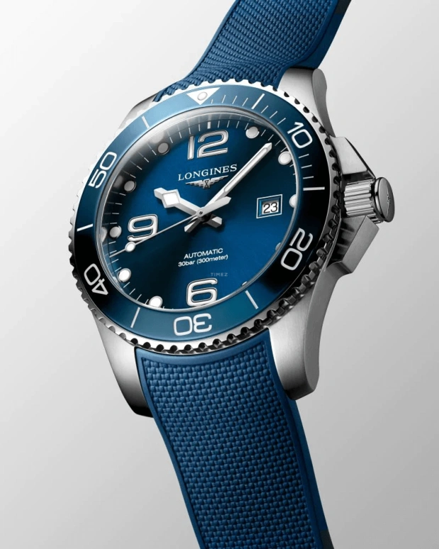 Longines,HydroConquest 43mm,43mm,Stainless Steel,Blue,Automatic,Date,65hours,L3,L3.782.4.96.9