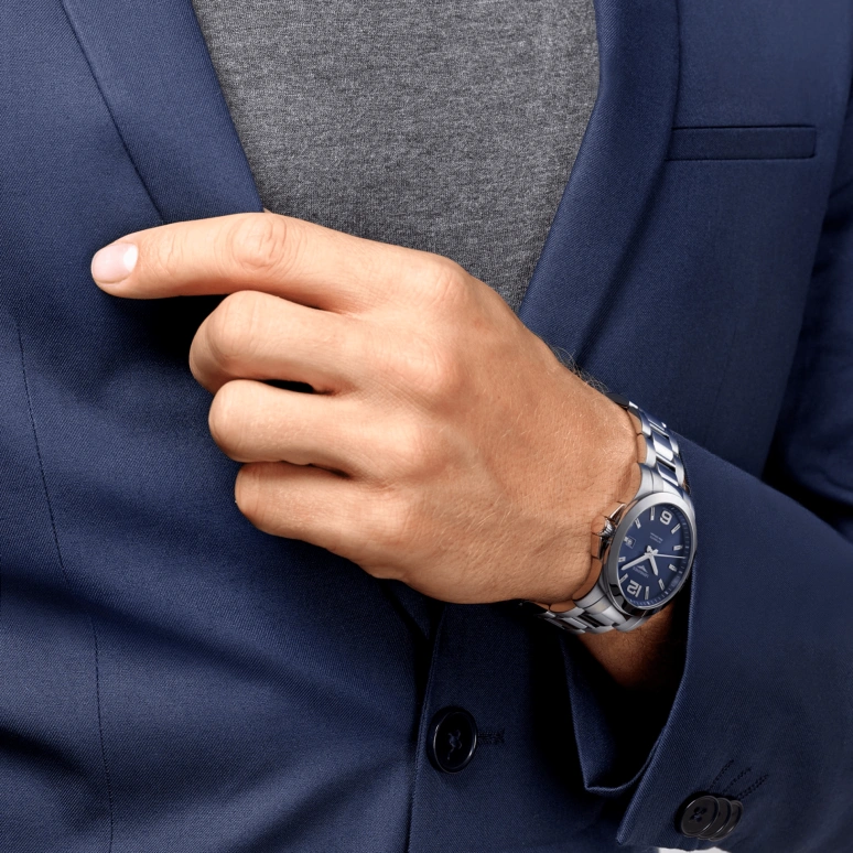 Longines,Conquest 41mm,41mm,Stainless Steel,Blue,Automatic,Day,72hours,L3,L3.777.4.99.6
