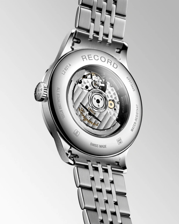Longines,Record 40mm,40mm,Stainless Steel,Blue,Automatic,Date,64hours,L2,L2.821.4.96.6