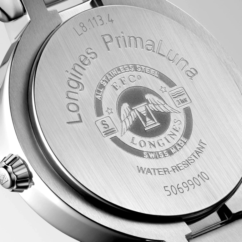 Longines,PrimaLuna 30mm,30mm,Stainless Steel,Blue,Automatic,Date,40hours,L8,L8.113.4.98.6