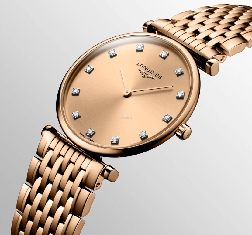 Longines,La Grande Classique 29mm,29mm,Stainless Steel,Rose Gold,Quartz,In-house Caliber,Sapphire,Hardlex,L4,L4.512.1.90.E