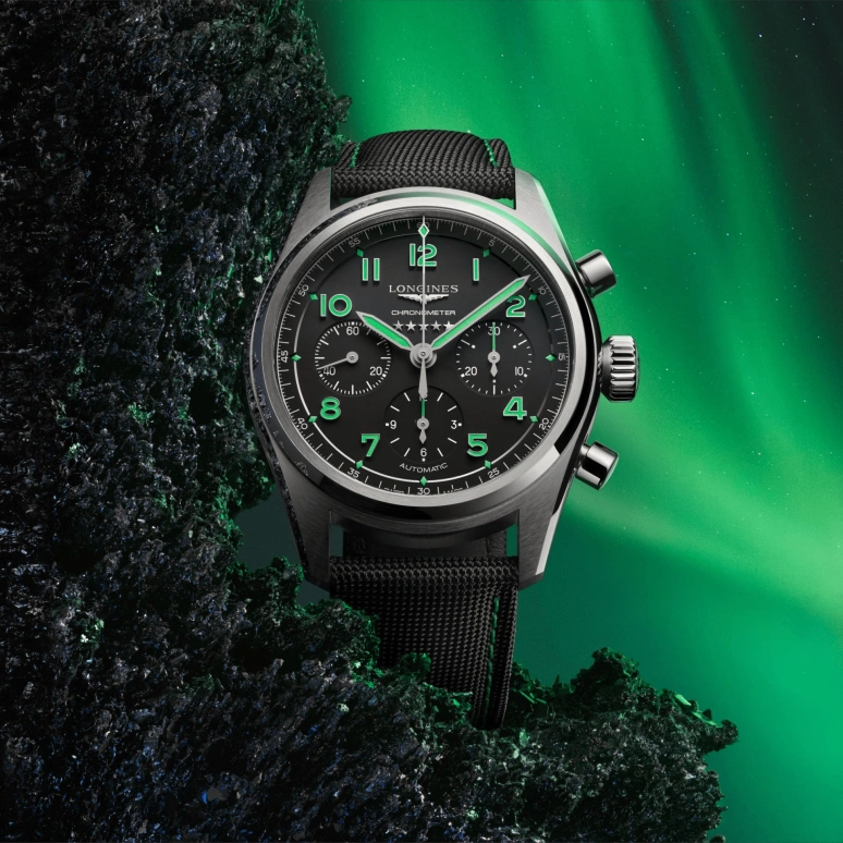 Longines,Spirit 42mm,42mm,Stainless Steel,Black,Automatic,Chronograph,Date,Column Wheel,L3,L3.829.1.53.2