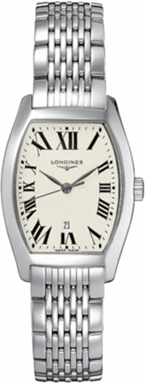 Longines,Evidenza 26mm,26mm,Stainless Steel,Beige,Quartz,Date,Jumping Minutes,L2,L2.155.4.71.6