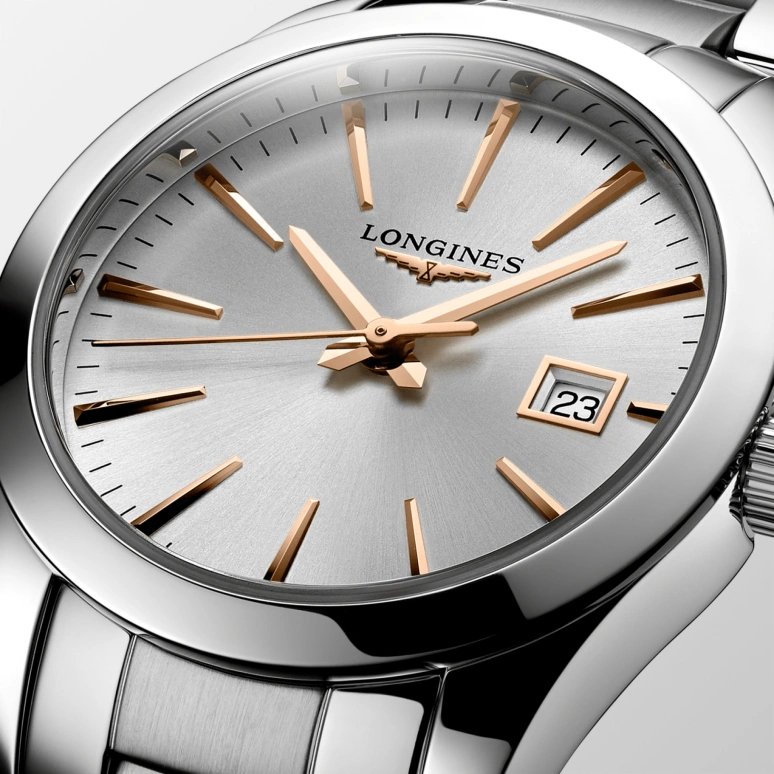 Longines,Conquest Classic 29.50mm,29.50mm,Stainless Steel,Silver,Quartz,Date,Jumping Minutes,L2,L2.286.4.72.6