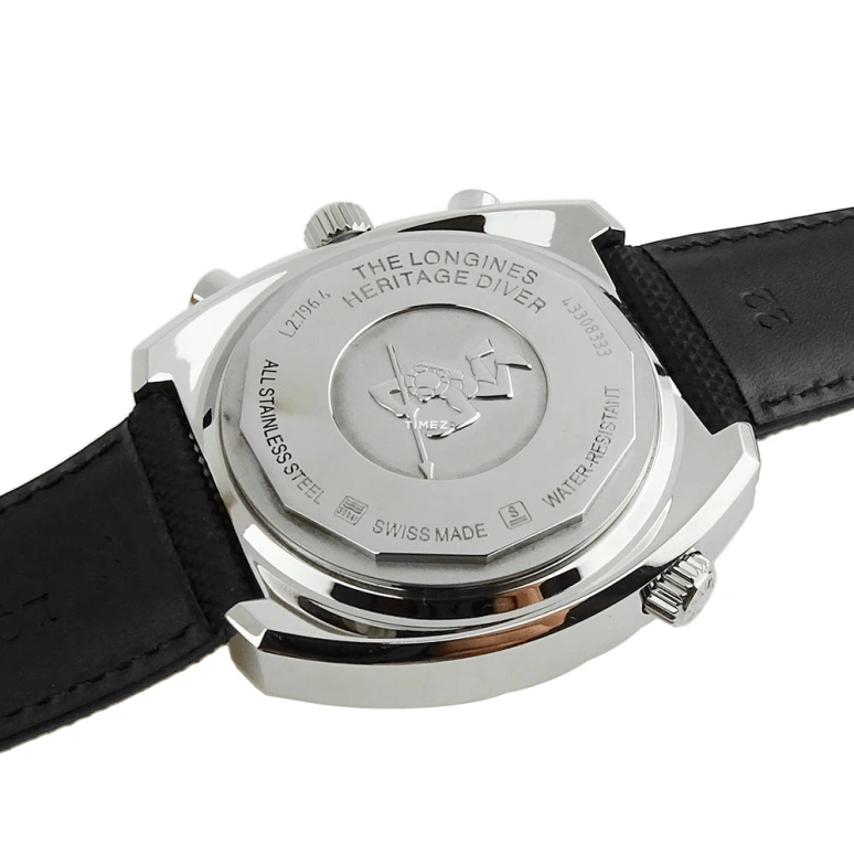 Longines,Heritage Classic 43mm,43mm,Stainless Steel,Black,Automatic,Chronograph,Day,L2,L2.796.4.52.2