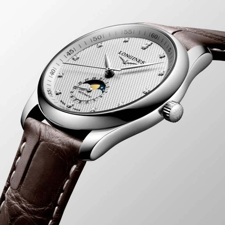 Longines,Master 40mm,40mm,Stainless Steel,Silver,Automatic,Moonphase,Day,L2,L2.909.4.77.3