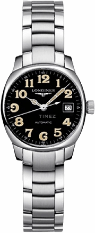 Longines,Heritage Classic 26.50mm,26.50mm,Stainless Steel,Black,Automatic,Date,40hours,L2,L2.196.4.53.6