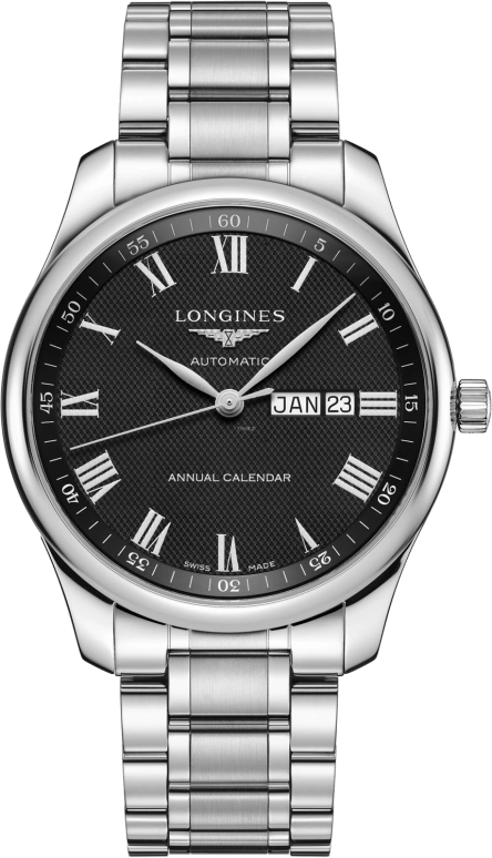 Longines,Heritage Classic 42mm,42mm,Stainless Steel,Black,Automatic,Annual Calendar,Month,Day,L2,L2.920.4.51.6