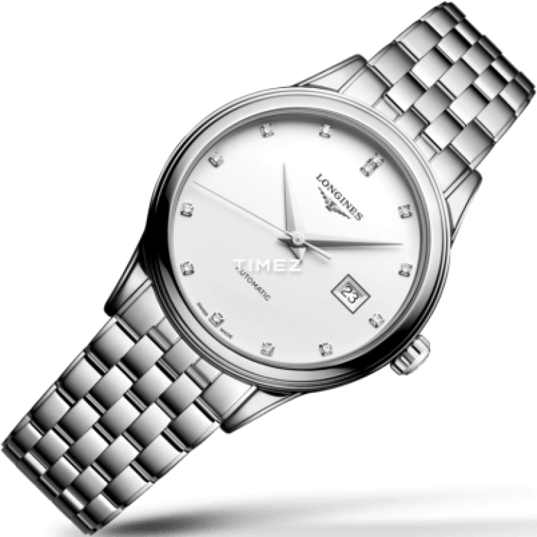 Longines,Flagship 30mm,30mm,Stainless Steel,White,Automatic,Day,45hours,L4,L4.374.4.17.6
