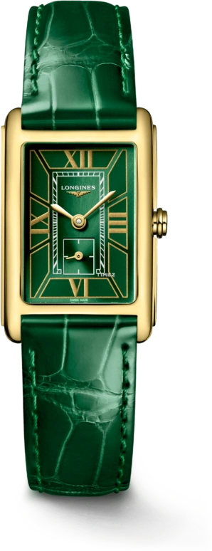 Longines,DolceVita 20.50x32mm,20.50x32mm,Yellow Gold,Green,Quartz,26280hours,In-house Caliber,L5,L5.255.6.95.2