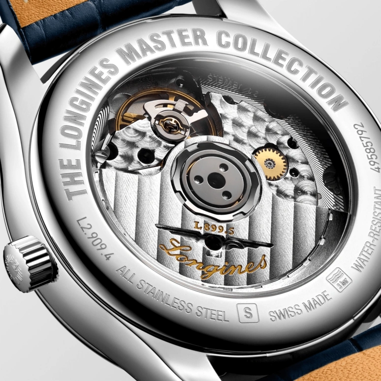 Longines,Master 40mm,40mm,Stainless Steel,Blue,Automatic,Moonphase,Day,L2,L2.909.4.97.0