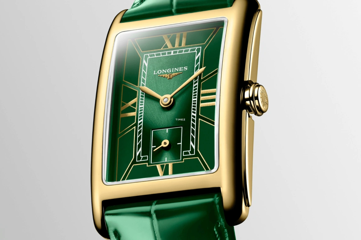Longines,DolceVita 23x37mm,23x37mm,Yellow Gold,Green,Quartz,26280hours,In-house Caliber,L5,L5.512.6.95.2